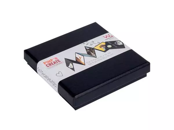 Een Leporello box walther design 11 foto's formaat 10x10 cm zwart koop je bij L&N Partners voor Partners B.V.