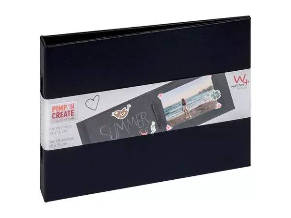 Een Fotoalbum walther design mini 24 foto's 13x18cm horizontaal zwart koop je bij L&N Partners voor Partners B.V.