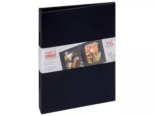 Een Fotoalbum walther design mini 24 foto's 13x18cm verticaal zwart koop je bij KantoorProfi België BV