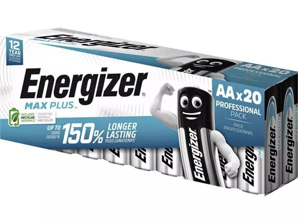 Een Batterij Energizer Max Plus 20xAA alkaline koop je bij Tonerinktshop