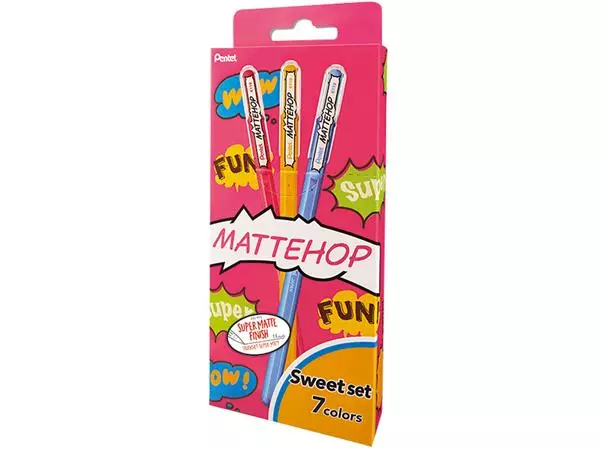 Buy your Gelschrijver Pentel K110 Mattehop Fun Sweet medium assorti blister à 7 stuks at QuickOffice BV