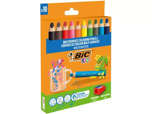 Een KLEURPOTLOOD BICKIDS MULTI SURFACE 10ST ASS koop je bij Kantoorvakhandel van der Heijde