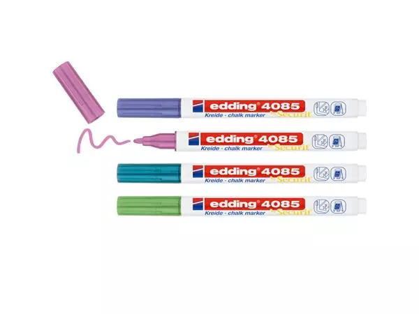 Een Krijtstift edding 4085 by Securit rond 1-2mm metallic assorti blister à 4 stuks koop je bij EconOffice