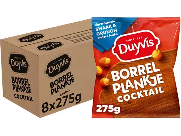 Een Borrelnootjes Duyvis cocktail zak 275gr koop je bij Van Leeuwen Boeken- en kantoorartikelen