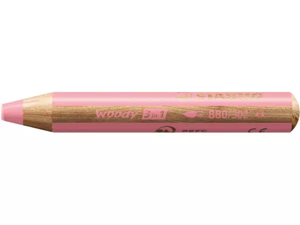 Een Kleurpotloden STABILO 880 woody 3 in 1 multitalent pastel roze koop je bij Van Leeuwen Boeken- en kantoorartikelen