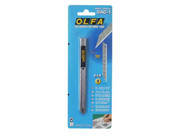 Een Snijmes Olfa SAC-1 9mm met metalen houder blister à 1 stuk koop je bij L&N Partners voor Partners B.V.