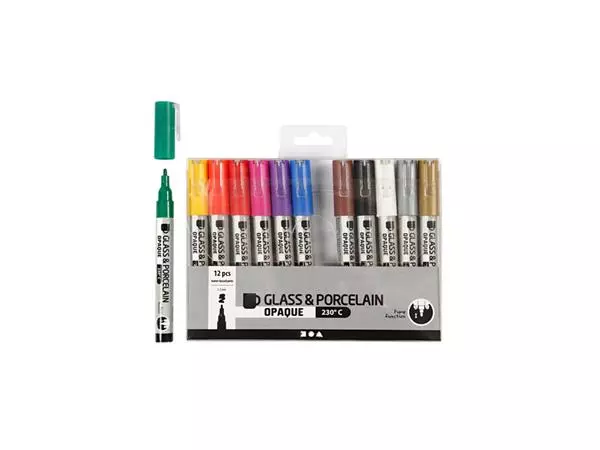 Een Glas- & Porseleinstiften Creativ Company 1-2mm set à 12 kleuren koop je bij KantoorProfi België BV