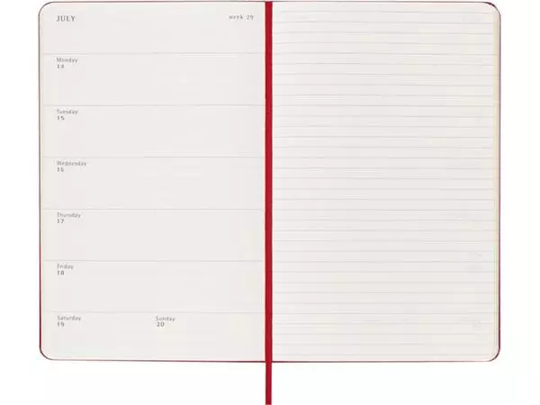 Een Agenda 2025 Moleskine 12M Planner Weekly 7dagen/1pagina large hc scarlet red koop je bij Goedkope Kantoorbenodigdheden