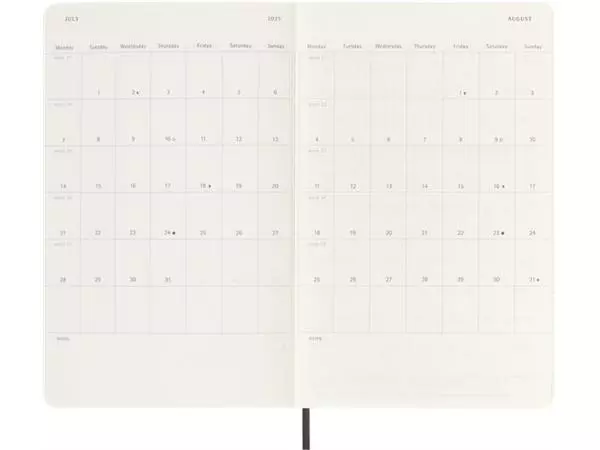 Een Agenda 2024/2025 Moleskine 18M Planner Weekly 7dagen/1pagina large sc black koop je bij Unimark Office B.V.