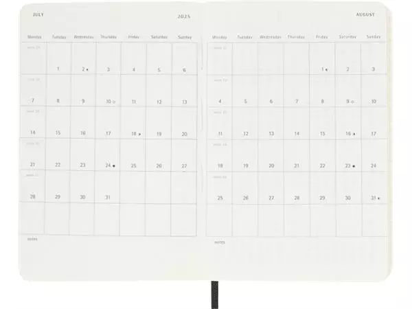 Agenda 2025 Moleskine 12M Planner Weekly 7dagen/1pagina pocket sc black