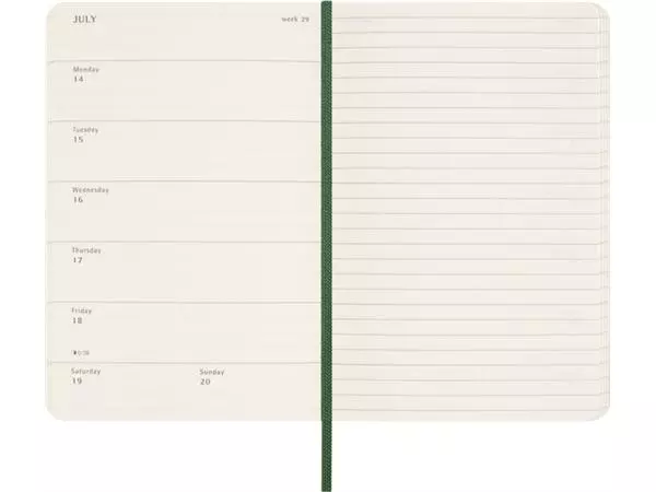 Agenda 2025 Moleskine 12M Planner Weekly 7dagen/1pagina pocket sc myrtle green