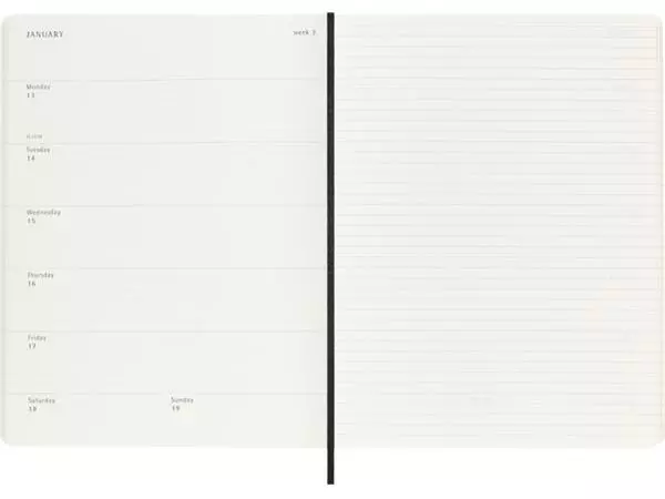 Een Agenda 2024/2025 Moleskine 18M Planner Weekly 7dagen/1pagina extra large sc black koop je bij Alles voor uw kantoor