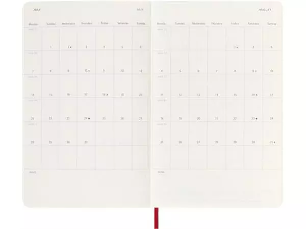 Een Agenda 2025 Moleskine 12M Planner Weekly 7dagen/1pagina large sc scarlet red koop je bij EconOffice