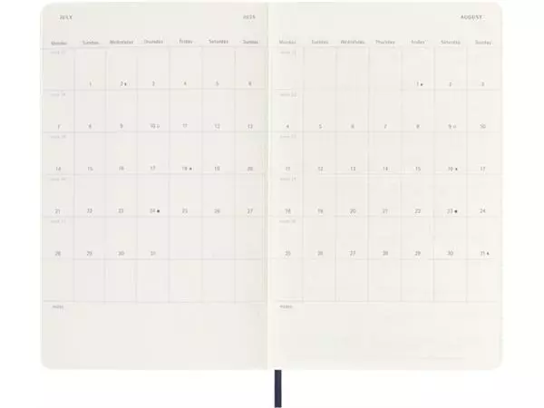 Agenda 2024/2025 Moleskine 18M Planner Weekly 7dagen/1pagina large sc sapphire blue