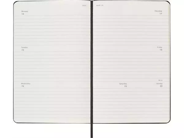 Een Agenda 2025 Moleskine 12M Planner Weekly 7dagen/2pagina's large hc black koop je bij Alles voor uw kantoor