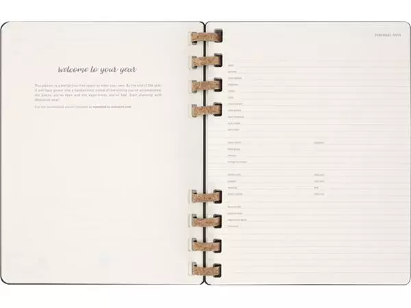 Life planner 2025 Moleskine 12M Spiral 7dagen/2pagina's extra large hc black