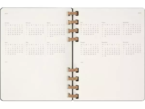 Life planner 2025 Moleskine 12M Spiral 7dagen/2pagina's extra large hc black