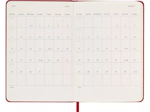 Een Agenda 2025 Moleskine 12M Planner Weekly 7dagen/1pagina pocket sc scarlet red koop je bij Unimark Office B.V.