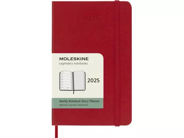 Een Agenda 2025 Moleskine 12M Planner Weekly 7dagen/1pagina pocket hc scarlet red koop je bij EconOffice