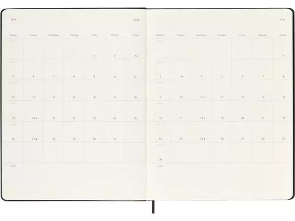 Een Agenda 2024/2025 Moleskine 18M Planner Weekly 7dagen/1pagina extra large hc black koop je bij Unimark Office B.V.