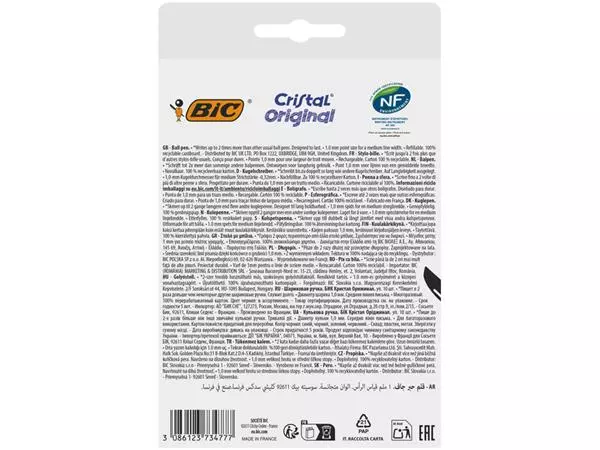 Een Balpen Bic Cristal medium assorti blister à 8+2 gratis koop je bij L&N Partners voor Partners B.V.