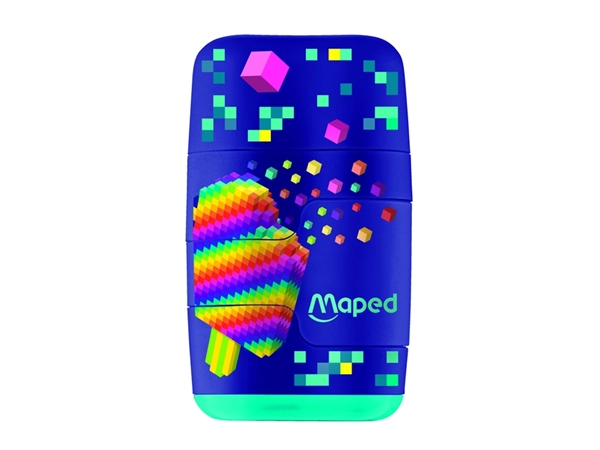 Een Puntenslijper Maped Pixel Party Connect 2-gaats met gum display à 20 stuks koop je bij Totaal Kantoor Goeree