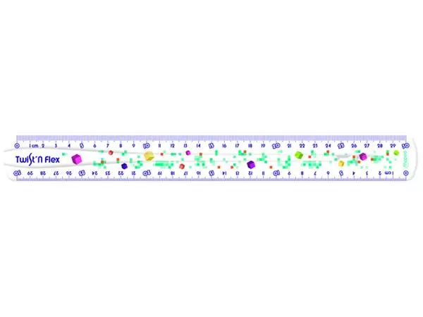 Liniaal Maped Pixel Party Twist 'n Flex 30cm transparant