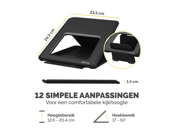 Een Laptopstandaard Fellowes Breyta zwart koop je bij Goedkope Kantoorbenodigdheden