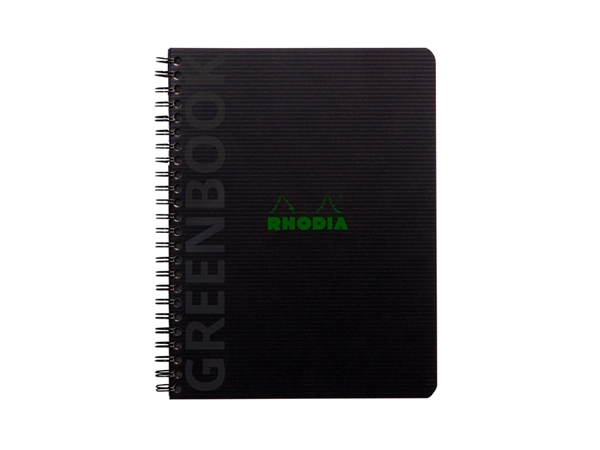 Een Notitieboek Rhodia Greenbook A5 lijn 6-gaats 180 pagina's 90gr zwart koop je bij Goedkope Kantoorbenodigdheden