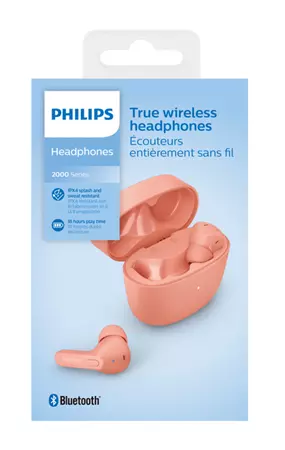 Een Oortelefoon Philips In-ear TWS TAT2206 roze koop je bij KantoorProfi België BV