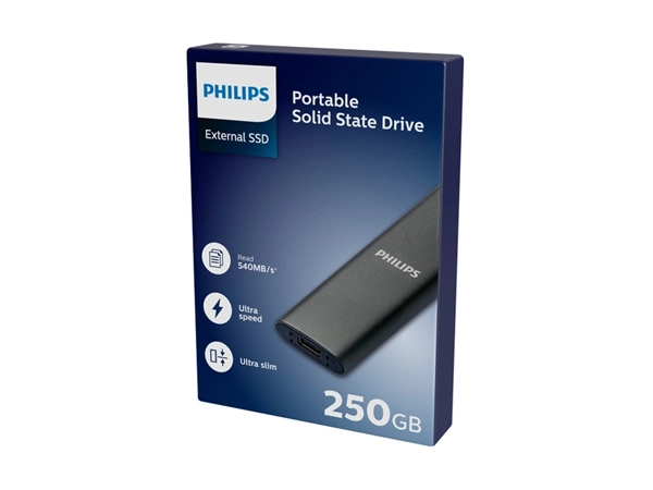 Een SSD Philips externe 250GB USB-C Grijs koop je bij EconOffice