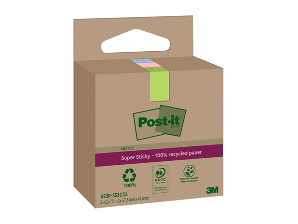 Buy your Memoblok 3M Post-it 622 RSS3COL 47.6x47.6mm assorti kleur at QuickOffice BV