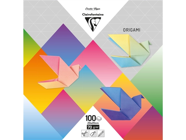 Een Origami Clairefontaine Gradient 20x20cm set à 100 vel 80gram assorti koop je bij MV Kantoortechniek B.V.