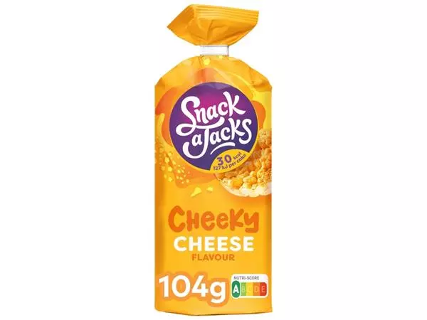 Een Rijstwafel Snack-a-Jacks cheese pak 104 gram koop je bij Van Leeuwen Boeken- en kantoorartikelen