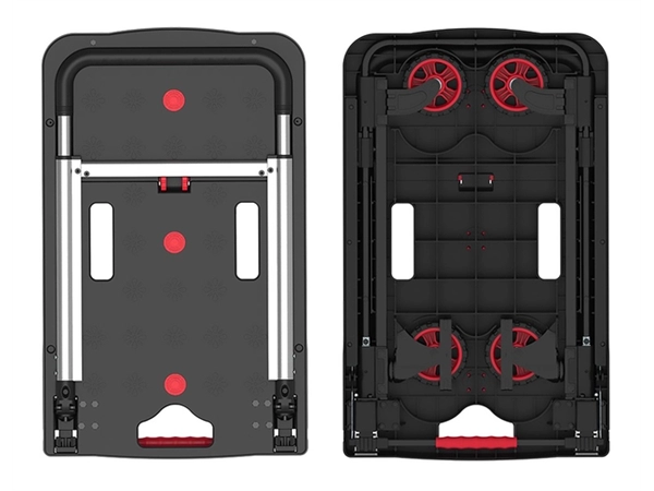 Een Transportkar Pavo platform trolley inklapbaar 137kg zwart koop je bij Goedkope Kantoorbenodigdheden