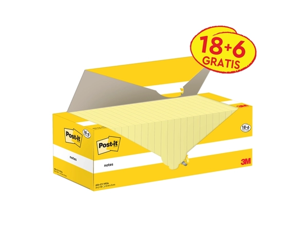 Een Memoblok 3M Post-it 654-CY 76x76mm geel voordeelpak koop je bij The Cartridge Company