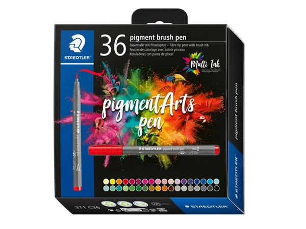 Een Brushpen Staedtler PigmentArts set à 36 kleuren koop je bij The Cartridge Company