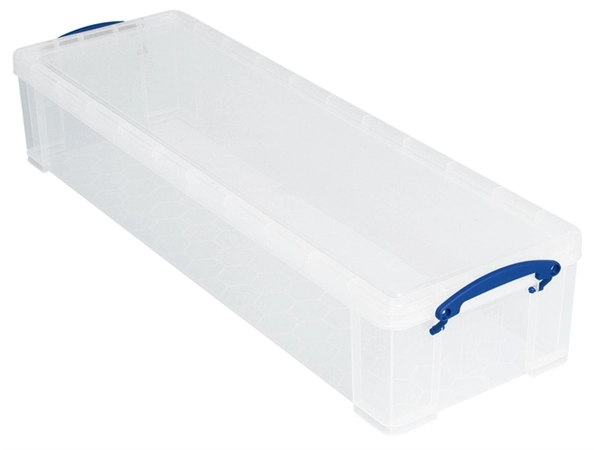 Een Opbergbox Really Useful 22 liter 800x255x155mm transparant wit koop je bij Ziffo Kantoorcentrum BV