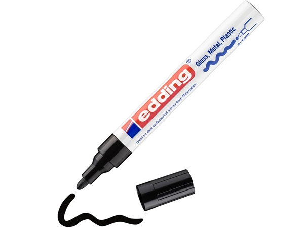 Een Viltstift edding 750 lakmarker creatief rond 2-4mm zwart koop je bij EconOffice