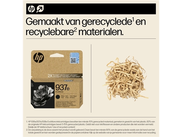 Een Inktcartridge HP 4S6W9NE 937E Evomore zwart koop je bij Van Leeuwen Boeken- en kantoorartikelen