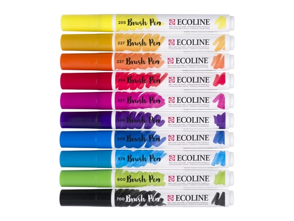 Een Brushpen Talens Ecoline set á 10 stuks primair koop je bij EconOffice