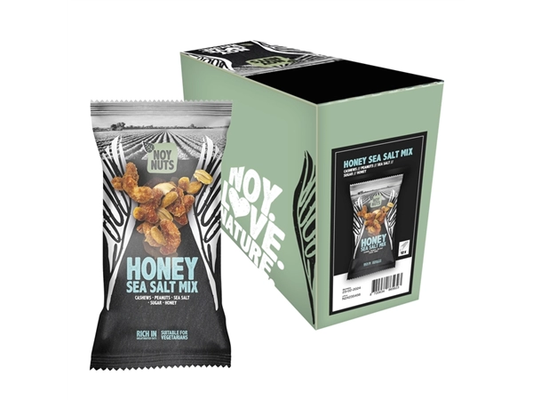 Een Noten NoyNuts honey sea salt mix zak 45 gram koop je bij MV Kantoortechniek B.V.