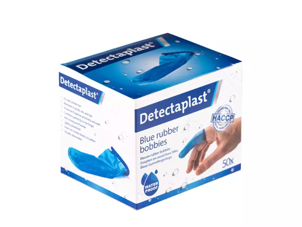 Een Vingerlingen Detectaplast rubber blauw 50 stuks koop je bij NiceSupplies.nl