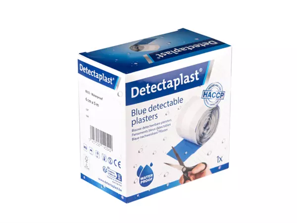 Een Waterafstotende blauwe pleister Detectaplast 6cmx5m koop je bij NiceSupplies.nl