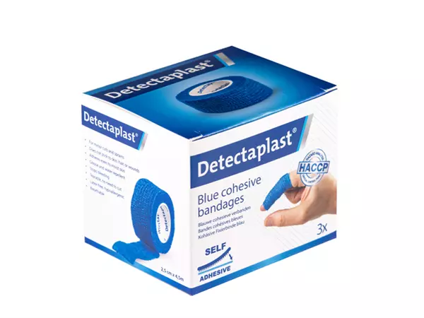 Een Snelpleister blauw Detectaplast 2,5cmx4,5m 3stuks koop je bij NiceSupplies.nl