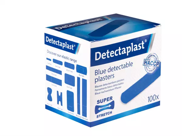 Een Elastische blauwe textielpleister Detectaplast 19x72mm koop je bij NiceSupplies.nl