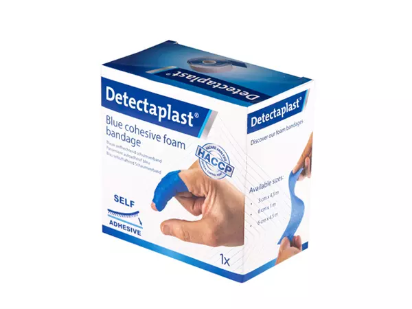 Een Foamverband blauw Detectaplast 6cmx4,5m koop je bij Van Hoye Kantoor BV