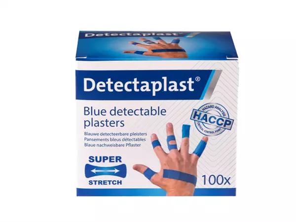 Een Elastische blauwe textielpleister Detectaplast assorti koop je bij NiceSupplies.nl