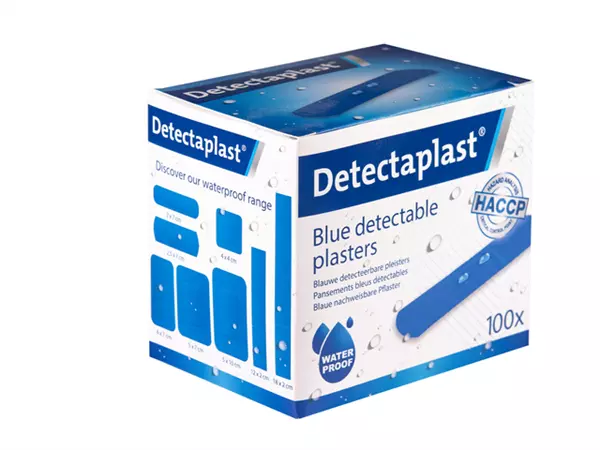 Een Waterafstotende blauwe pleister Detectaplast 19x72mm koop je bij NiceSupplies.nl