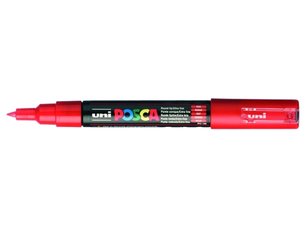 Een Verfstift Posca PC1MC extra fijn rood koop je bij The Cartridge Company